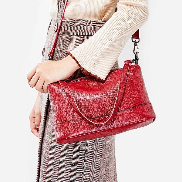 

2020 genuine leather women shoulder bags fashion cross body bags designer luxury handbags female ladies messenger bag red girl