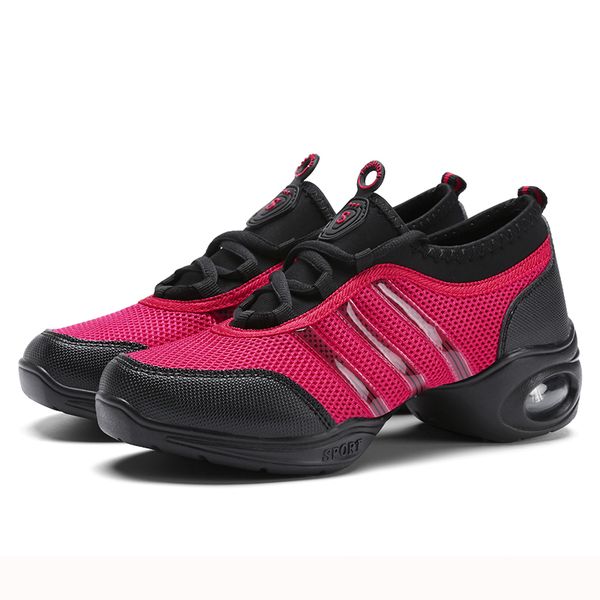 

2020 new sports function soft bottom breathable square dance shoes increase female leisure fitness outdoor shoes jazz dance shoe, Black