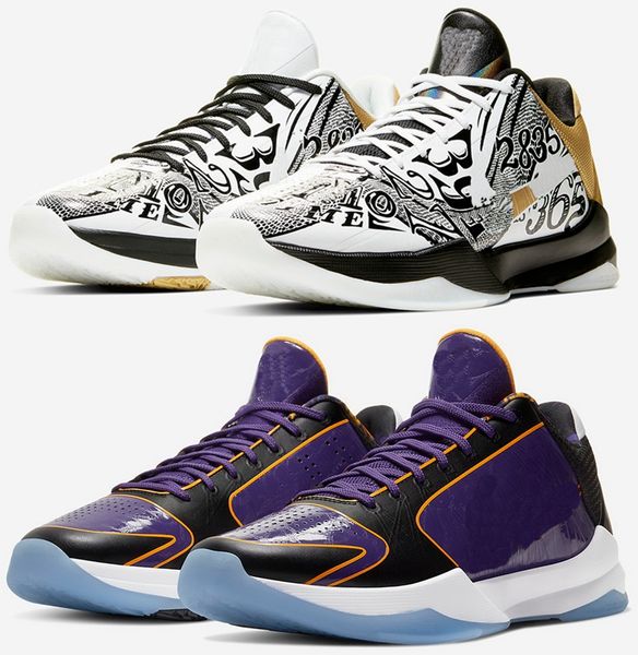

with box outdoor mens zoom mamba 5 v protro lakers 5s basketball shoes black mamba sports trainers sneakers des chaussures