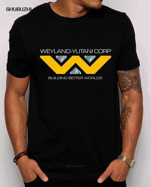 

aliens - weyland - yutani corp logo t shirt amazing holographic design male brand teeshirt men summer cotton t shirt