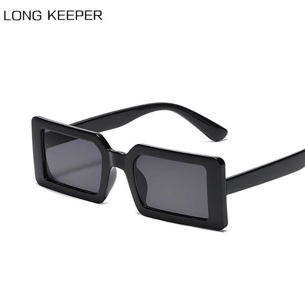 

2020 rectangular sunglasses women black thick frame sun glasses men travel eyewear fashion vintage retro glasses, White;black