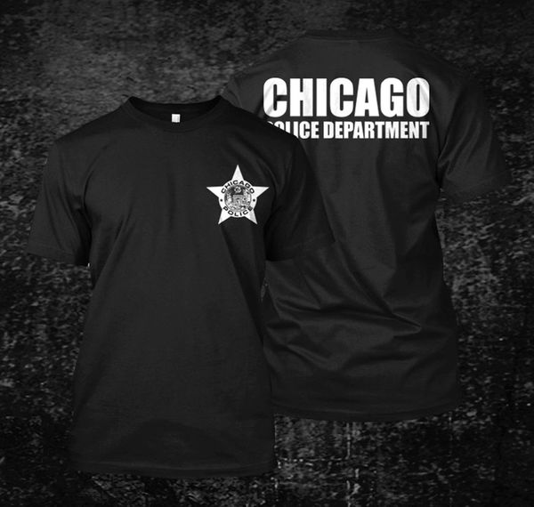 

loose black men tshirts homme tees chichago police state logo - custom men's t-shirt tee print t-shirt mens