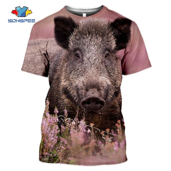 

summer hunting wild boar animals 3d print shirts harajuku aesthetic graphic men clothing