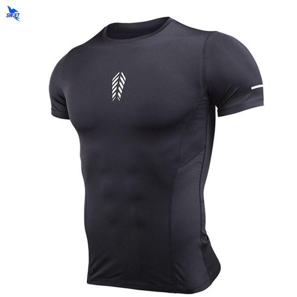 

2020 new mens short sleeve running shirts sports t-shirt outdoor jogging fitness gym training quick dry sportswear clothing, Black;blue
