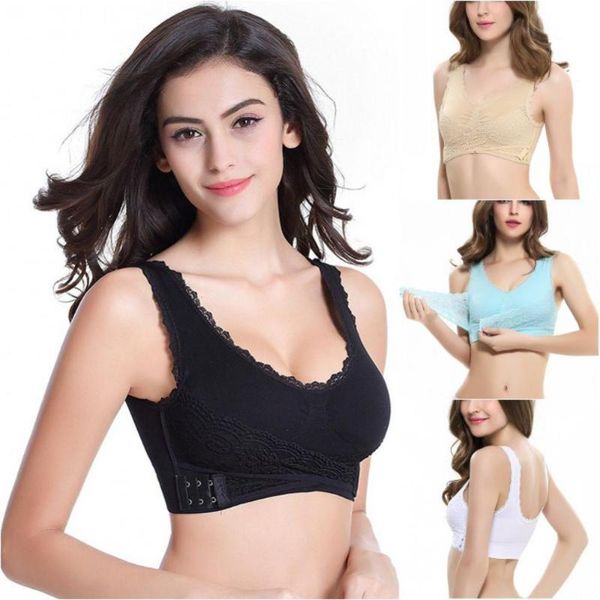 

sports bra lingerie lace solid color cross side buckle without rims gathered sports women underwear sleep bra, White;black