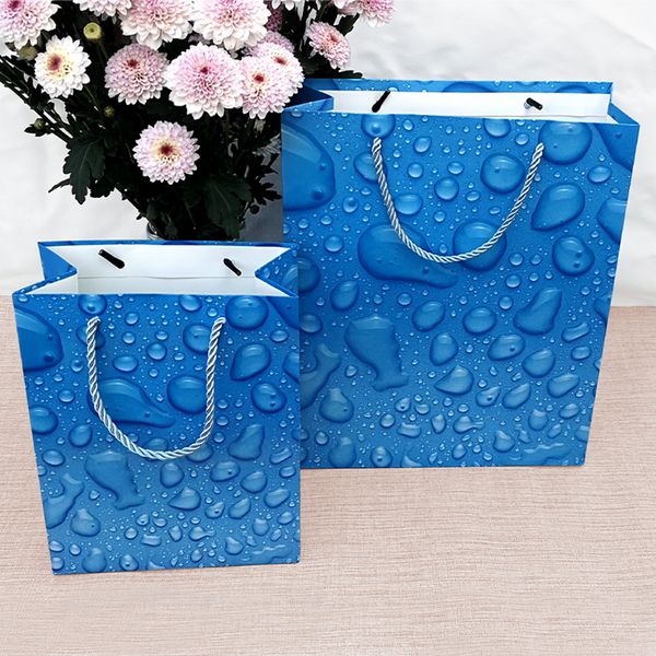 Borsa shopping in carta regalo marrone con stampa logo personalizzata. In magazzino