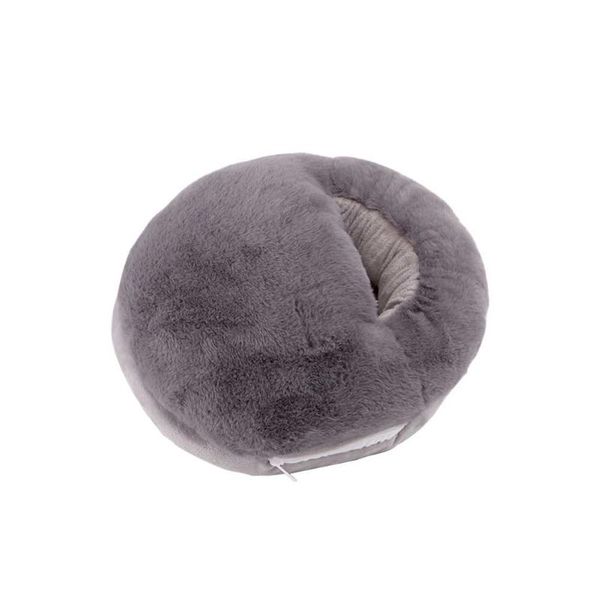 

usb foot warmer large pocket soft shoes wormwood safe washable faux fur home office winter detachable heating slipper warm, Black