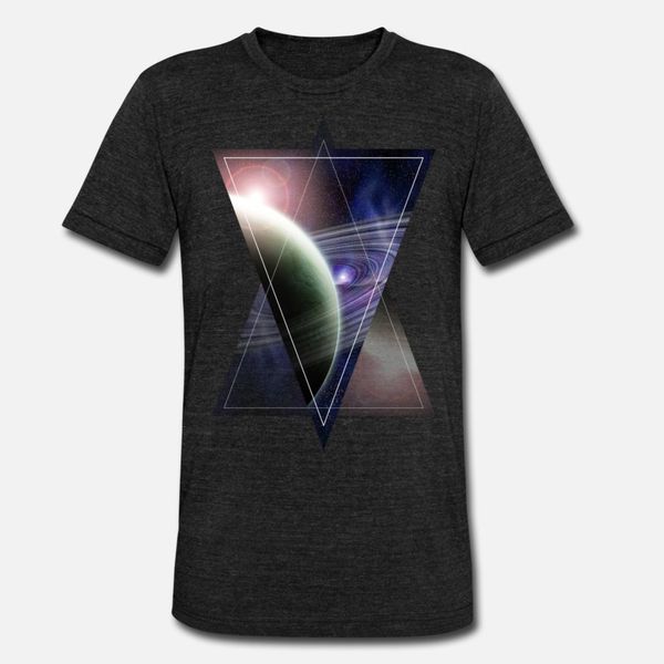 

space triangle t shirt men personalized 100% cotton s-xxxl trend fitness breathable summer vintage shirt