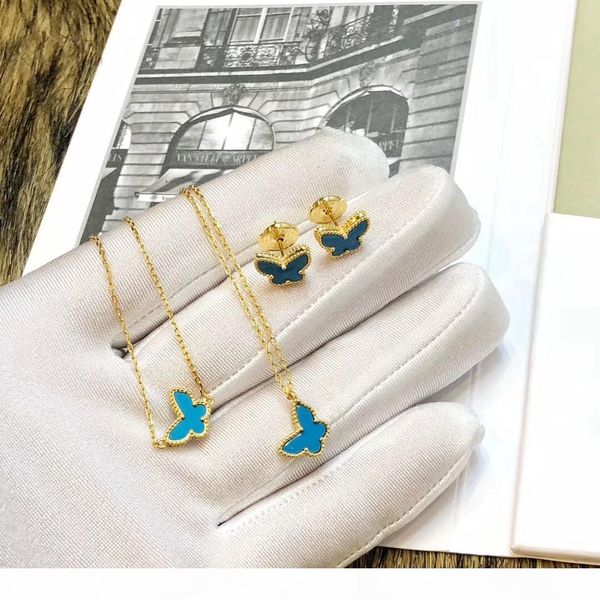 

2019 new arrival exquisite stud butterfly earring with nature shell and blue color women stud earrings fashion simple gi, Black