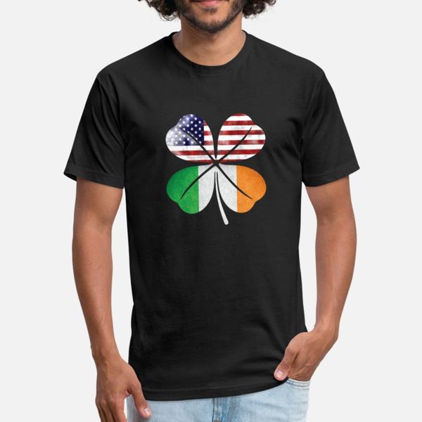 

irish american flag ireland shamrock st patricks d t shirt men print 100% cotton o-neck gents crazy humor summer style letter shirt