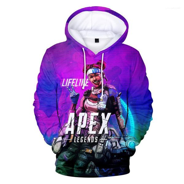 

teenager sweatshirts hooded 3d printed long sleeved pullovers apex legends deisnger mens hoodies spring, Black