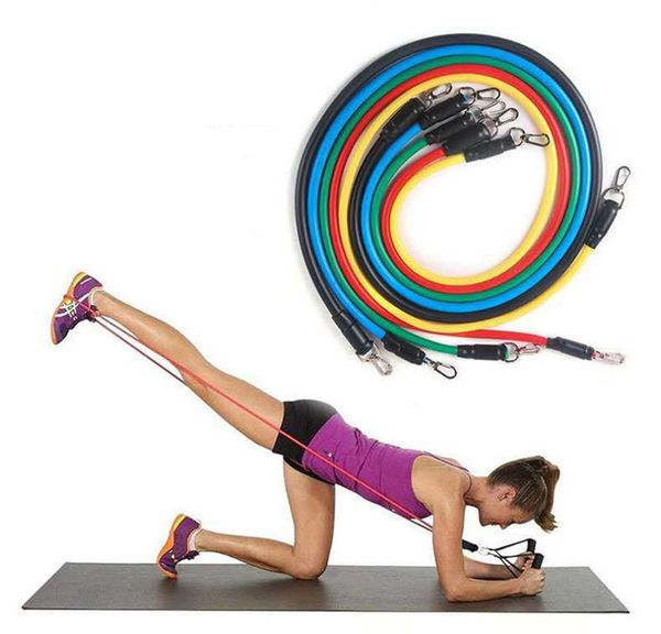 

set of 5 resistance bands exercise bands workout fitness training power bands portable ourdoor home gym accessories sports equipment