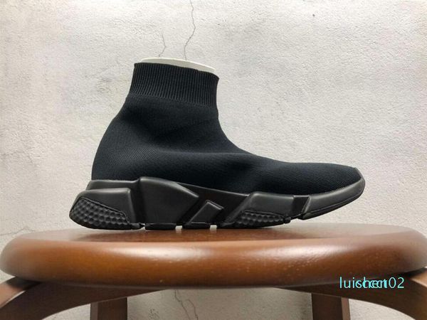 

with box big designer shoes speed trainer casual of triple socks flat fashion mens womens sports sneakers fashion size 36-47 ct02, Black