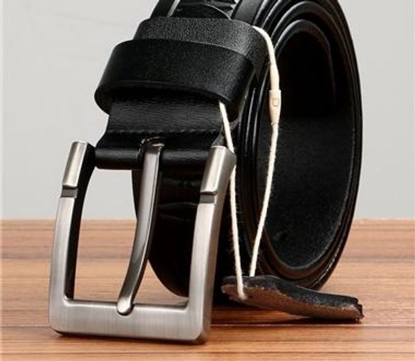 

western auspicious men belt leather black coffee brown belt men leather luxury alloy pin buckle fashion 2017 designer04, Black;brown