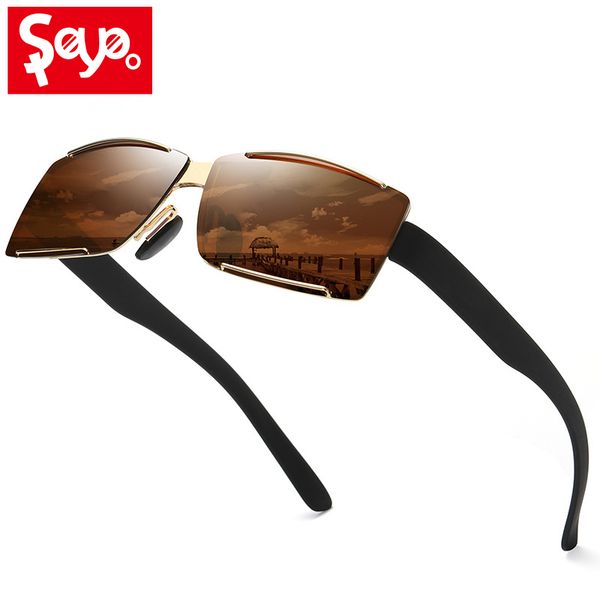 

saylayo luxury pilot polarized sunglasses men driving square frame sun glasses male classic goggles eyewear accessories uv400, White;black