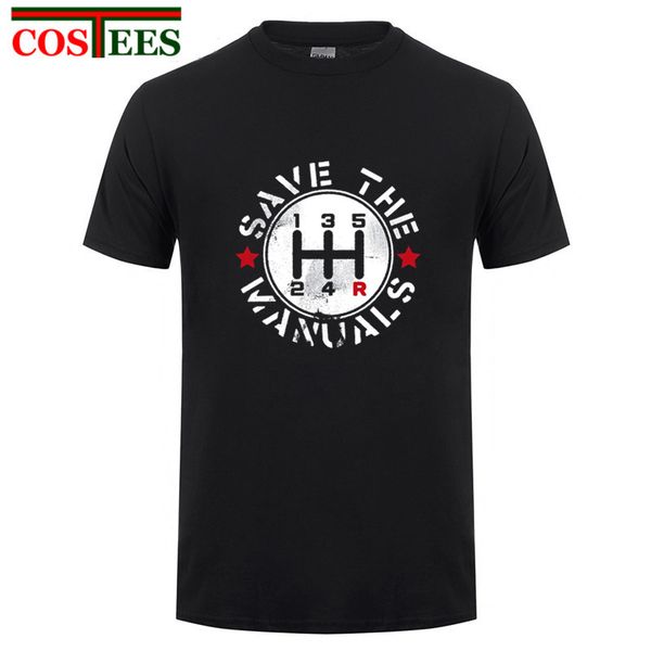 

save the manuals t shirt men manual transmission cars t-shirt homme leisure punky hipster tees shirt casual fashion t shirt