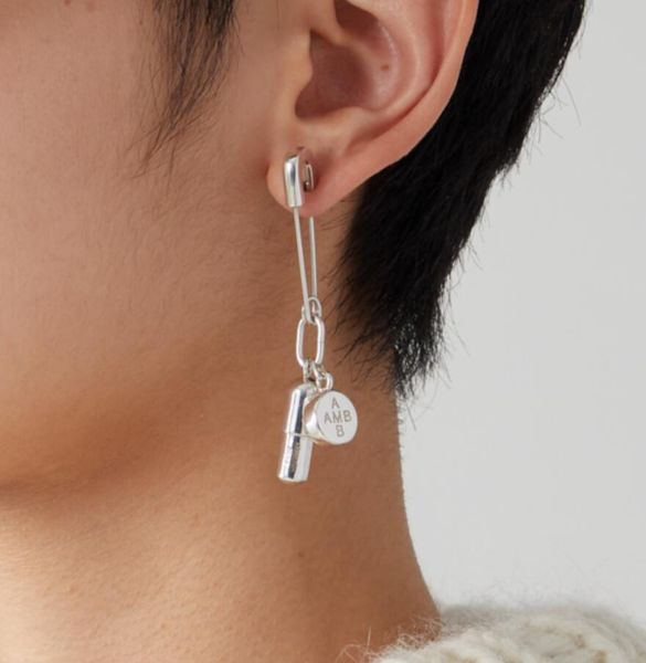 

AMBUSH PILL CHARM Capsule 925 Silver Pin Eardrop Jewelry for Men and Women