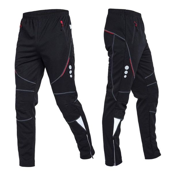 

racing pants men's windproof thermal fleece cycling, Black;blue