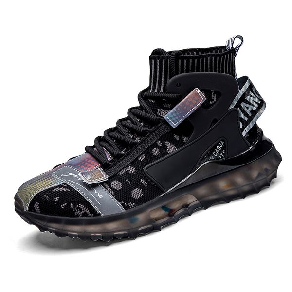 

running shoes men colorful platform air mesh sneakers men high popcorn bottom shoes baskestball sock for male 39-44