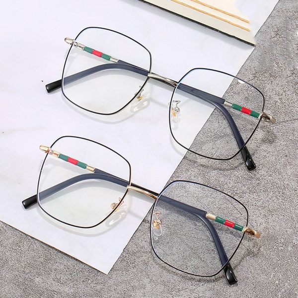 

classic square metal anti-blue light optical myopia eyeglasses women computer glasses fashion men ultralight eyeglasses, Black