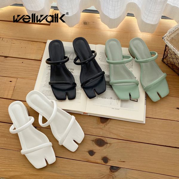 

strips slippers women low heels shoes female slides square toe fashion sliders block heel slipper woman shoe 2020, Black