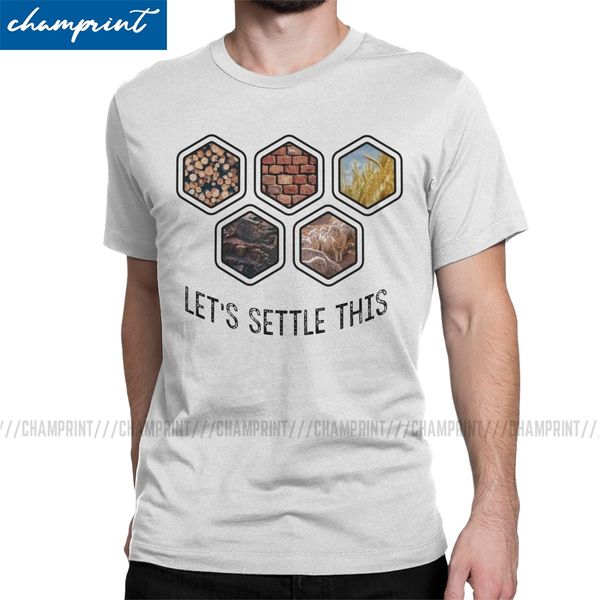 

men's t-shirt let's settle this settlers of catan novelty pure cotton tee shirt settlers of catan sheep wood game t shirt