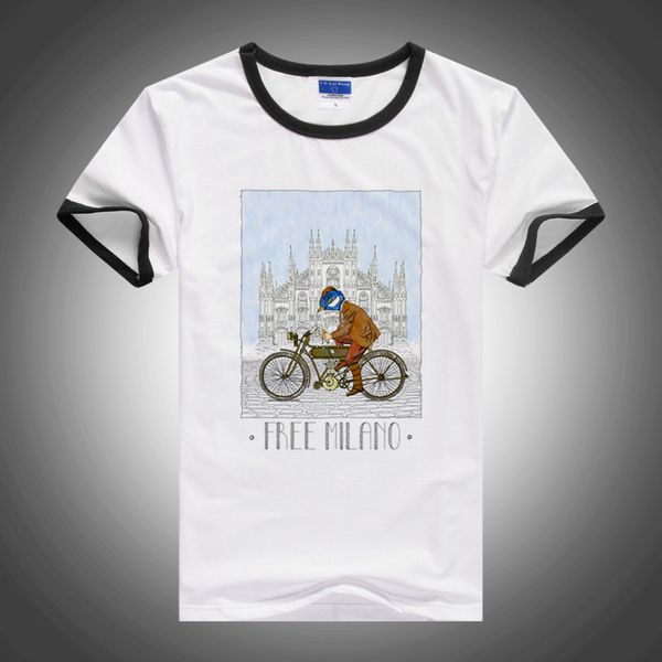 

смешной free milano мужская мода футболка gothic мужчины tshirt streetwear ulzzang tshirt harajuku tumblr два цвета с коротким рукавом