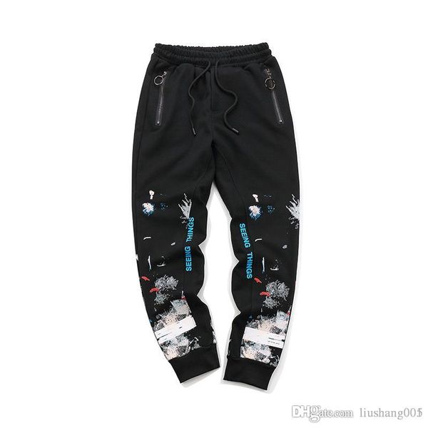 

european and american original trend of individual pants trousers women wear the national trend of relaxed men's casual pants winter sp, Black