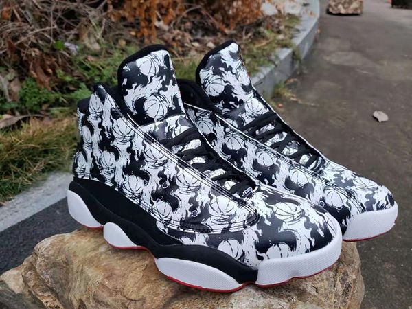 

wholesale new black doodling xiii 13s high men basketball shoes outdoor trainers size 7-13
