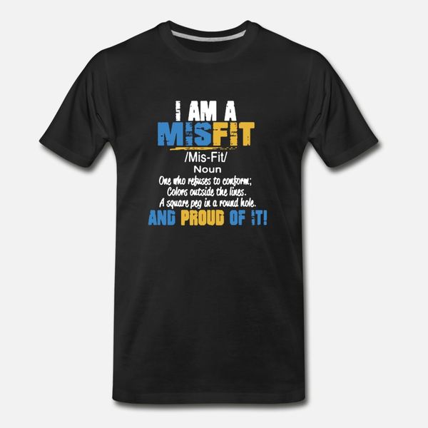 

misfit and proud of it t shirt men printing tee shirt s-xxxl fit authentic summer letters shirt