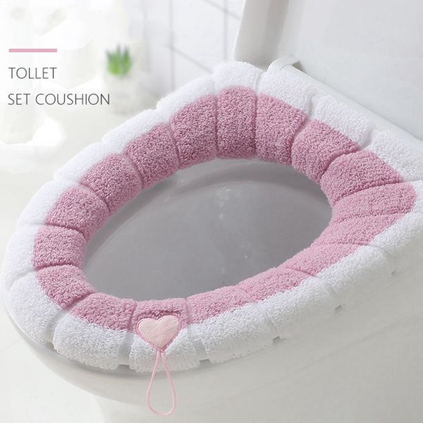 

nordic winter thick toilet seat covers soft washable wc toilet lid cover universal closestool mat seat case bathroom accessories