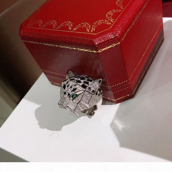 

designer fashion s925 sterling silver and cubic zircon stone paved leopard ring 18k gold plated jewelry for women or men, Golden;silver