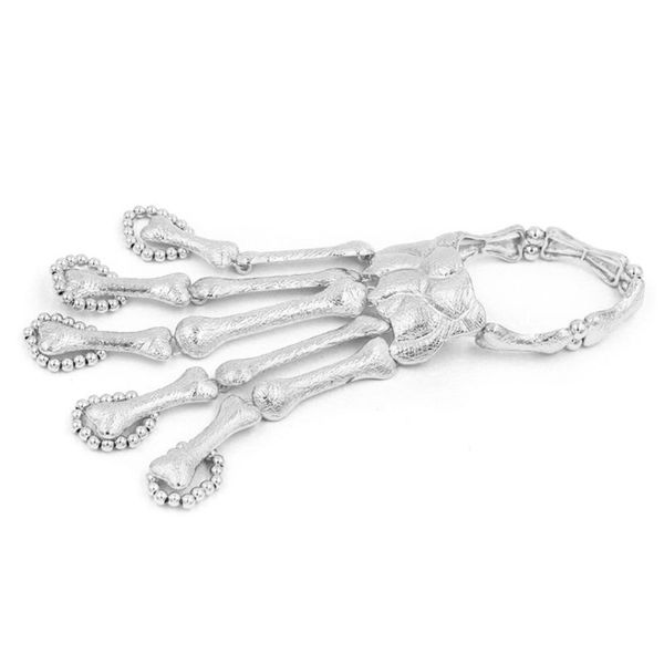 

halloween hand chain metal talon skeleton finger bracelet women skull wristband, Golden;silver
