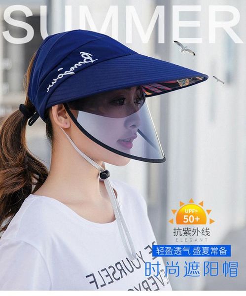 

summer 2020 women's sun hat to smosquito when dust fashionable sunshine casual hat tricolour optional, Blue;gray