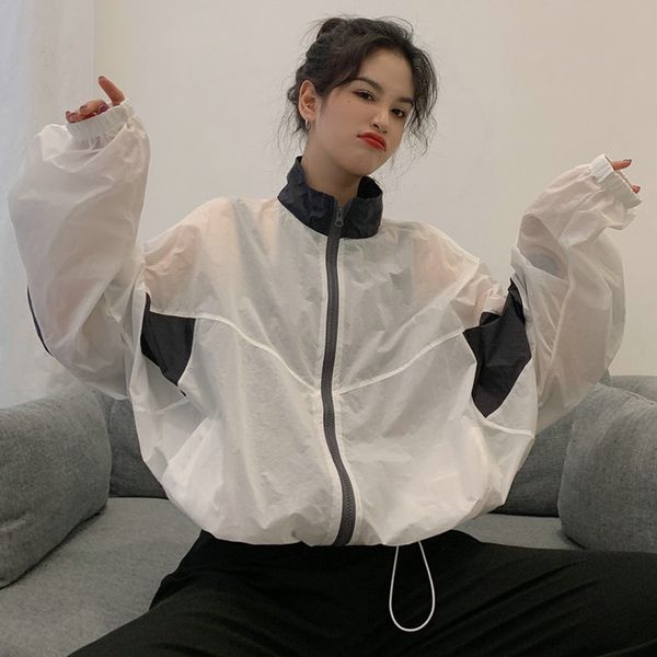 

gagaok sunscreen jacket female long-sleeved summer 2020 new korean loose wild thin sunscreen clothing foreign coat tide ins, Black;brown