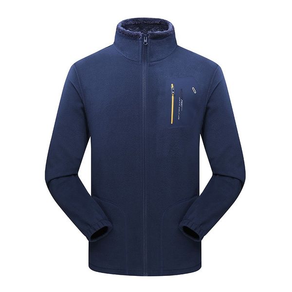 

men winter outdoor hiking fleece jacket windproof thermal male coral velvet camping climbing fishing sports fleece coat l-5xl, Blue;black