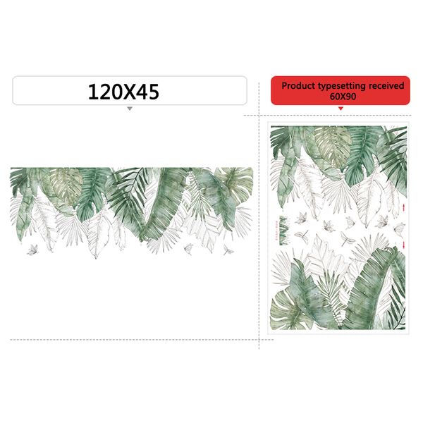 

гостиная home decor съемный тропики завод diy стикер стены самоклеющиеся