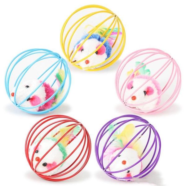 

игрушка шаровые домашние принадлежности pet с мышь cat царапина клетка внутри шарика плюша fur металла cat pet игрушки xhhair vzxfu