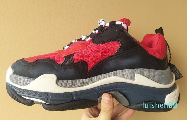 

multi luxury triple s designer low old dad sneaker combination soles mens womens fashion casual shoes high size 36-45 l30, Black