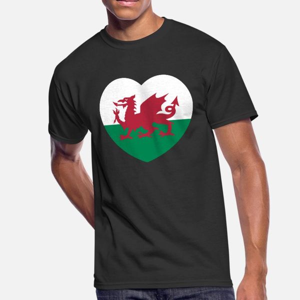 

wales t shirt men print 100% cotton o-neck original gift casual summer pattern shirt
