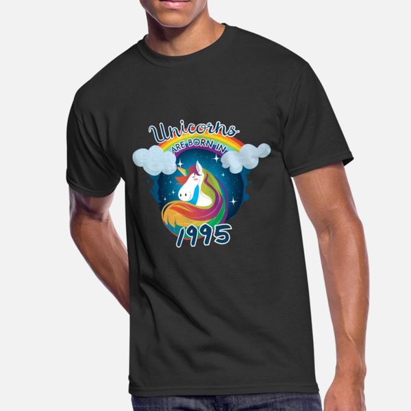

unicorns are born in 1995 einhorn t shirt men personalized tee shirt s-xxxl slim fit humor summer style formal shirt