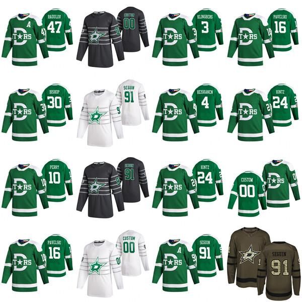 

custom dallas stars 2020 all star jerseys s-6xl jamie benn 91 seguin miro heiskanen roope hintz ben bishop alexander radulov perry pavelski, Black;red