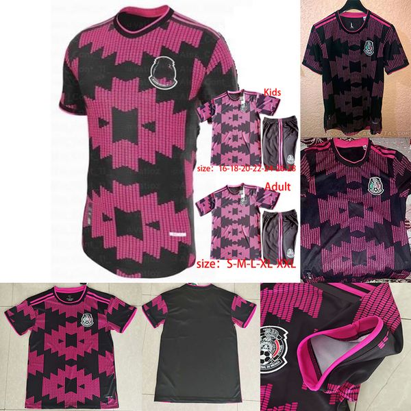 

mexico soccer jersey away white camisetas 20 21 chicharito lozano dos santos 2020 football shirts men + kids kit uniforms maillots, Black;yellow