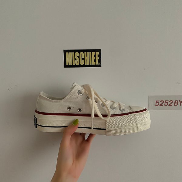 

женщины холст обувь 3.5cm платформы классического высокого качества моды открытого девочек кроссовки zapatos de mujer тенис feminino y200801, Black