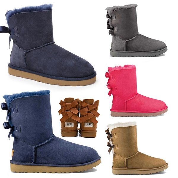 

snow boots mid-tube autumn and winter new women's shoes wool platform shoes blue plus velvet girl shoes ladies boots non-slip and warm, Black