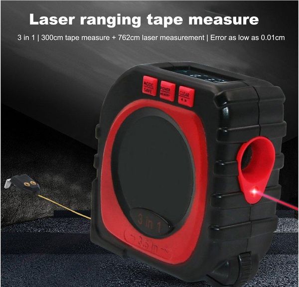 

cord finder многофункциональный инструмент 3-в-1 gauge режим лазера диапазон метр инструмент рулеткой измерения инфракрасный расстояние ролл