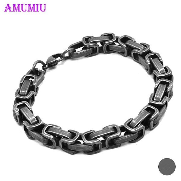 

amumiu byzantine chain bracelet for men gold black silver color stainless steel mens bracelets jewelry b090