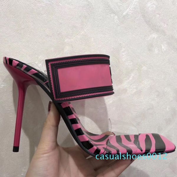 

actual shoes big size 42 43 women sandals luxury designer shoes slide summer fashion stiletto heels slippery pvc sandals slippers c12, Black