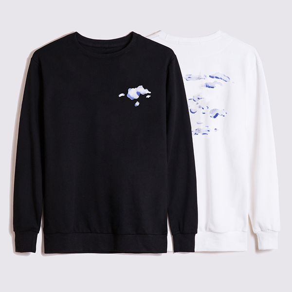 

men loose pullover men and women casual hoodie fashion couple printing hooded sweater size s-2xl, Black