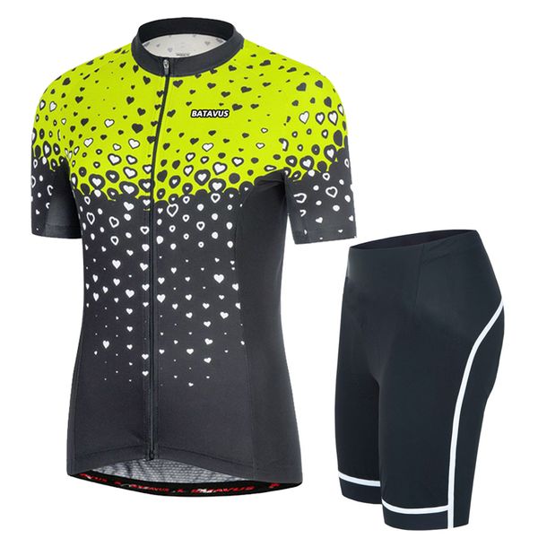 

nwe women's green cycling jerseys short sleeve love cycling clothing bicycle wear sets gel pad any choice, Black;blue